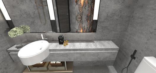 طراحی داخلی مدرن سبز حمام