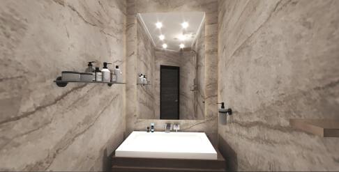 طراحی داخلی مدرن سبز توالت و سرویس بهداشتی