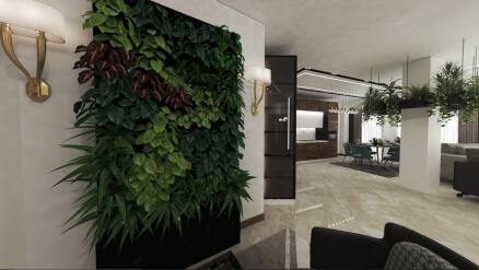 طراحی داخلی مدرن سبز اتاق نشیمن 